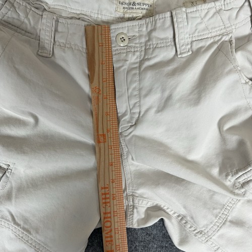 Denim Supply Ralph Lauren Cargo Shorts Mens 31 Ivory 11" Rugged Hiking Y2K Adult - Picture 5 of 8