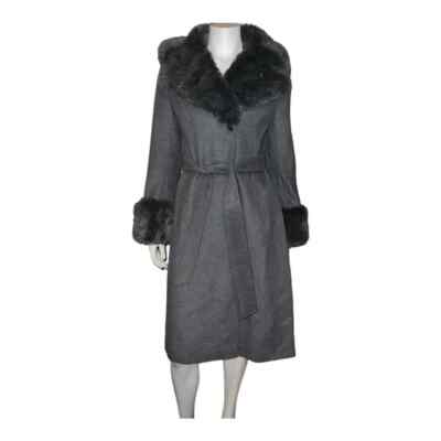 Via Spiga Faux Leather Trim Coat VIA SPIGA Black/White Tweed Faux - Main Image