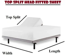 Top Split King Sheet 4 pc set For Sleep Number Bed 1900 Count Deep Pocket