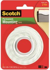 NEW 3M 110 USA MADE HEAVY DUTY 1/2" X 75" DOUBLE SIDED MOUNTING TAPE 8575276