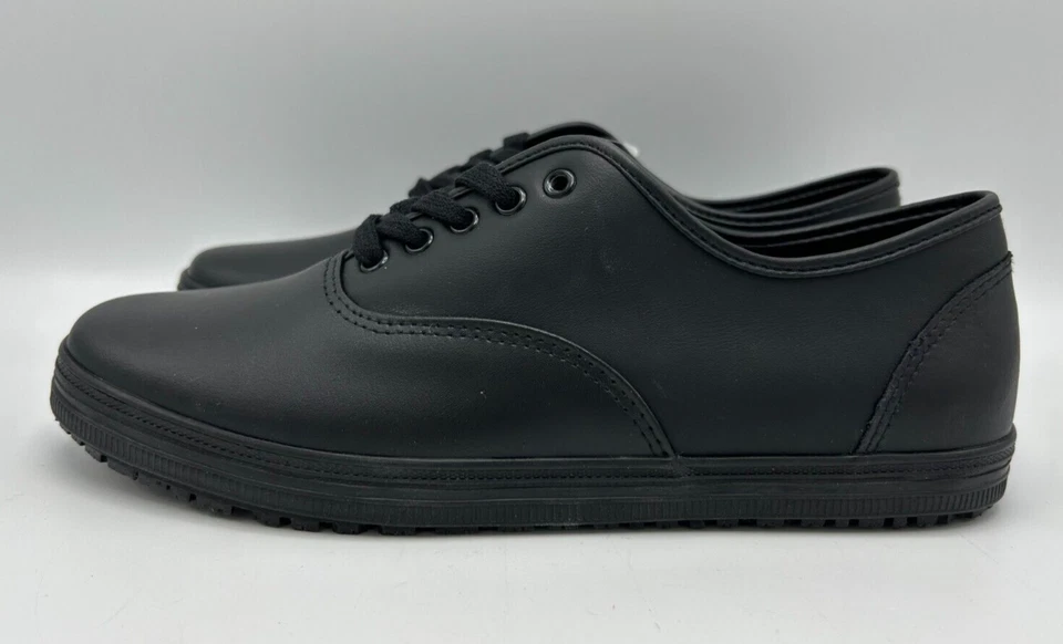 Zapatos para mujer SafeTStep Kandice de cuero negro Oxford antideslizantes zapatillas talla 10 Foto 2 de 4
