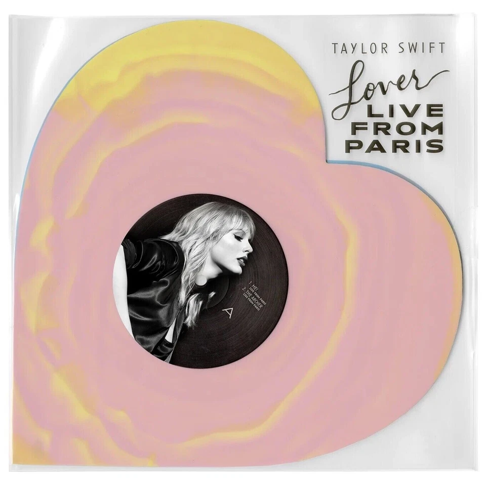 ❤️ Taylor Swift LOVER (Live From Paris) Heart Shaped Vinyl Record LP IN HAND - Image 2 of 3