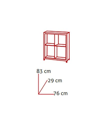 KITCLOSET, Estantería pequeña kubox 2x2 acabado maple, 83 cm(alto)76 cm(ancho)29 - Imagen 2 de 2