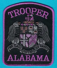 ALABAMA STATE TROOPER SHOULDER PATCH PINK
