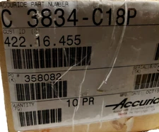 (Lot of 10) 18'' ACCURIDE C3834-C18P Heavy Duty Drawer Slide Track Rail 100-lb