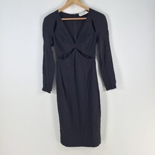 Zimmermann womens dress size 0 aus 6 pencil black cut out long sleeve 097393