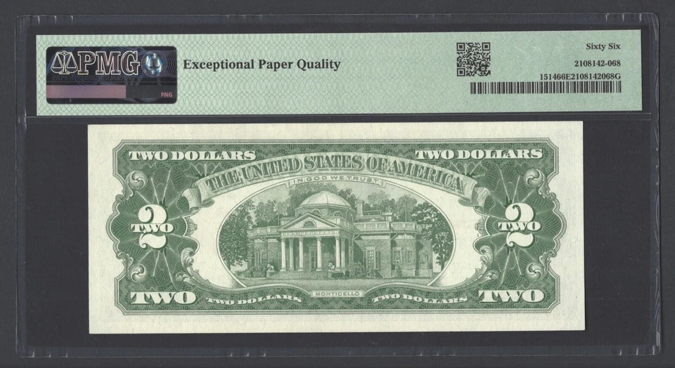 United States-Legal Tender Note 2 Dollars 1963A Fr#1514 (AA Block) UNC Grade 66 - Image 2 of 2