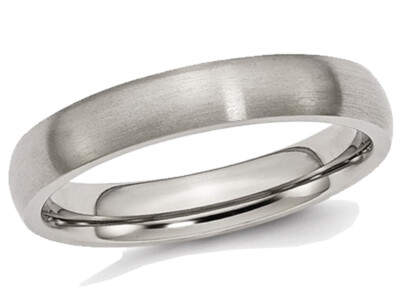 Mens 4mm Comfort Fit Titanium Wedding Band Ring