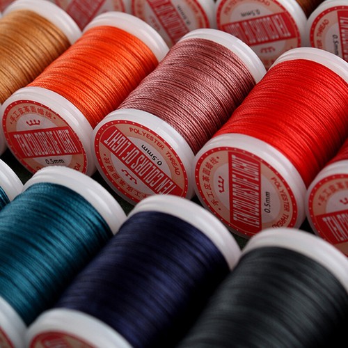 0.5mm Round Waxed Thread Polyester Cord Wax Strings For DIY Leather Craft Sewing - Picture 5 of 34