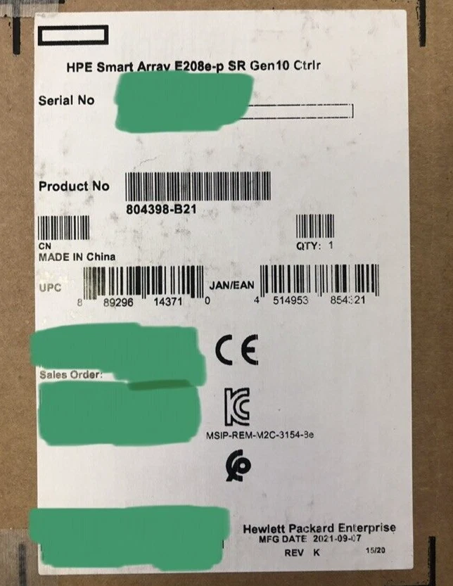HPE E208e-p Smart Array SR Gen10/Plus/V2 RAID/HBA External Adapter PCIe New Pull - Image 2 of 3