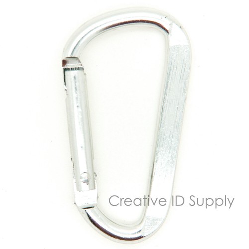 500pcs 2.25" SILVER Aluminum Carabiner D Shape, Keychain Clip Hook Snap Clip - Picture 4 of 6