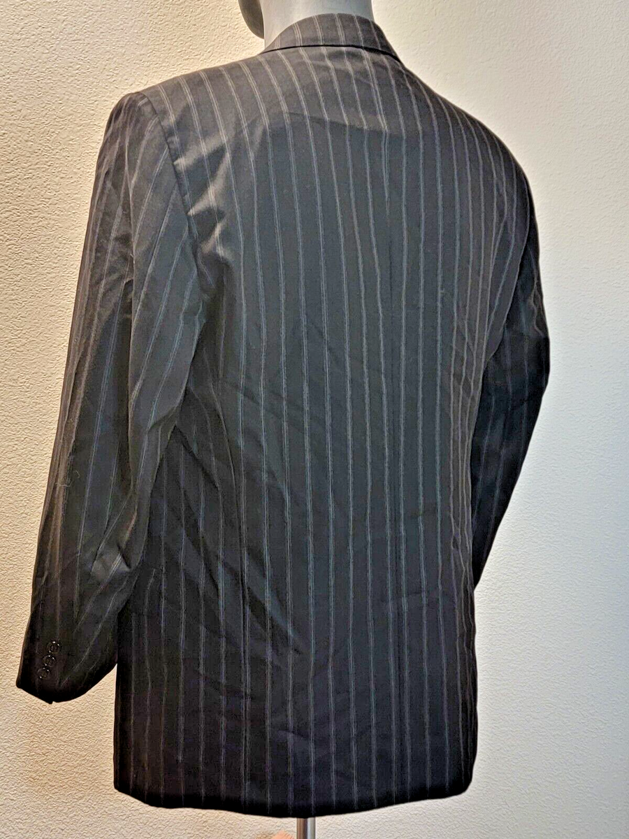 Brioni Men's Size 44R Sport Suit Jacket Black Pin Stripes | eBay