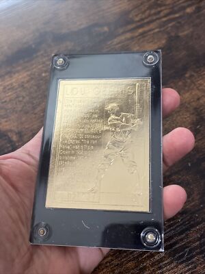 Golden Legends of Baseball 22kt Gold Card Lou Gehrig Collectible