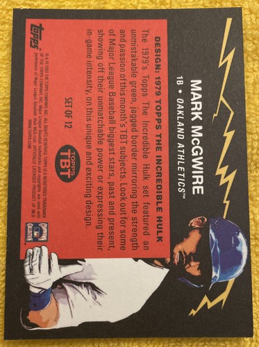 2022 TBT 25 #75 Topps The Incredible Hulk ⚾️ Mark McGwire ⚾️ BLUE Parallel 07/10 - Picture 7 of 7