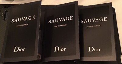 3 X Dior Sauvage Sample Vials  EDP for Men 0.03 oz / 1 ml- NEW