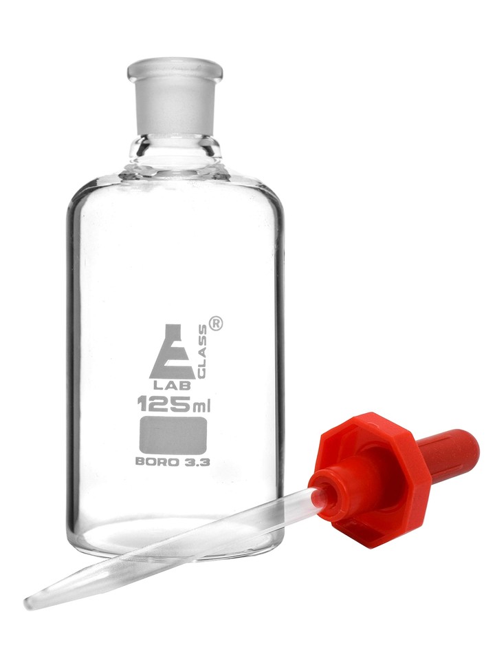 Dropping Bottle, 125ml (4.2oz) Borosilicate 3.3 Glass Eye Dropper
