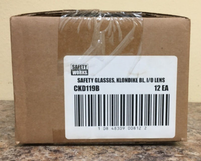Safety Works CKD119B Klondike Safety Glasses Clear Lens Black Frame 12 Pk
