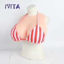 IVITA Artificial Silicone Breast Form Crossdresser False Boobs HH Cup