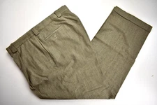 Tallia Uomo Brownish Gray Flannel Wool Dress Pleated Trousers Size: 37x30