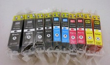 10PK PGI220 CLI221 Ink Cartridge for Canon Pixma MP990 MP980 MX870 MX860 iP4680