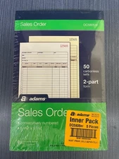 5 Books x 2-Part Sales Order Book 18 Lines Two-Part Carbonless 50 Forms Each