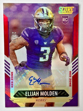 Elijah Molden 2021 Score RED ZONE RC AUTO Huskies Titans #'d 20/20 BOOKEND