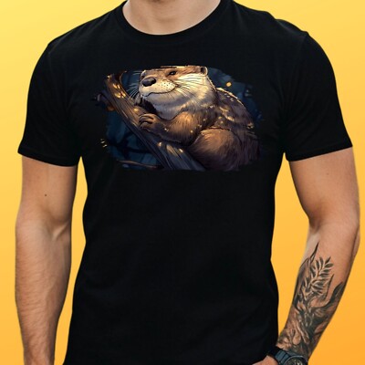 T-Shirt Herren Otter Motiv Baumwolle Größe S bis 5XL