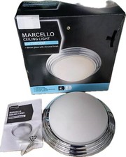 MARCELLO CHROME CEILING LIGHT WALL LIGHT IP44 OPAL GLASS BATHROOM LIVING DINING 