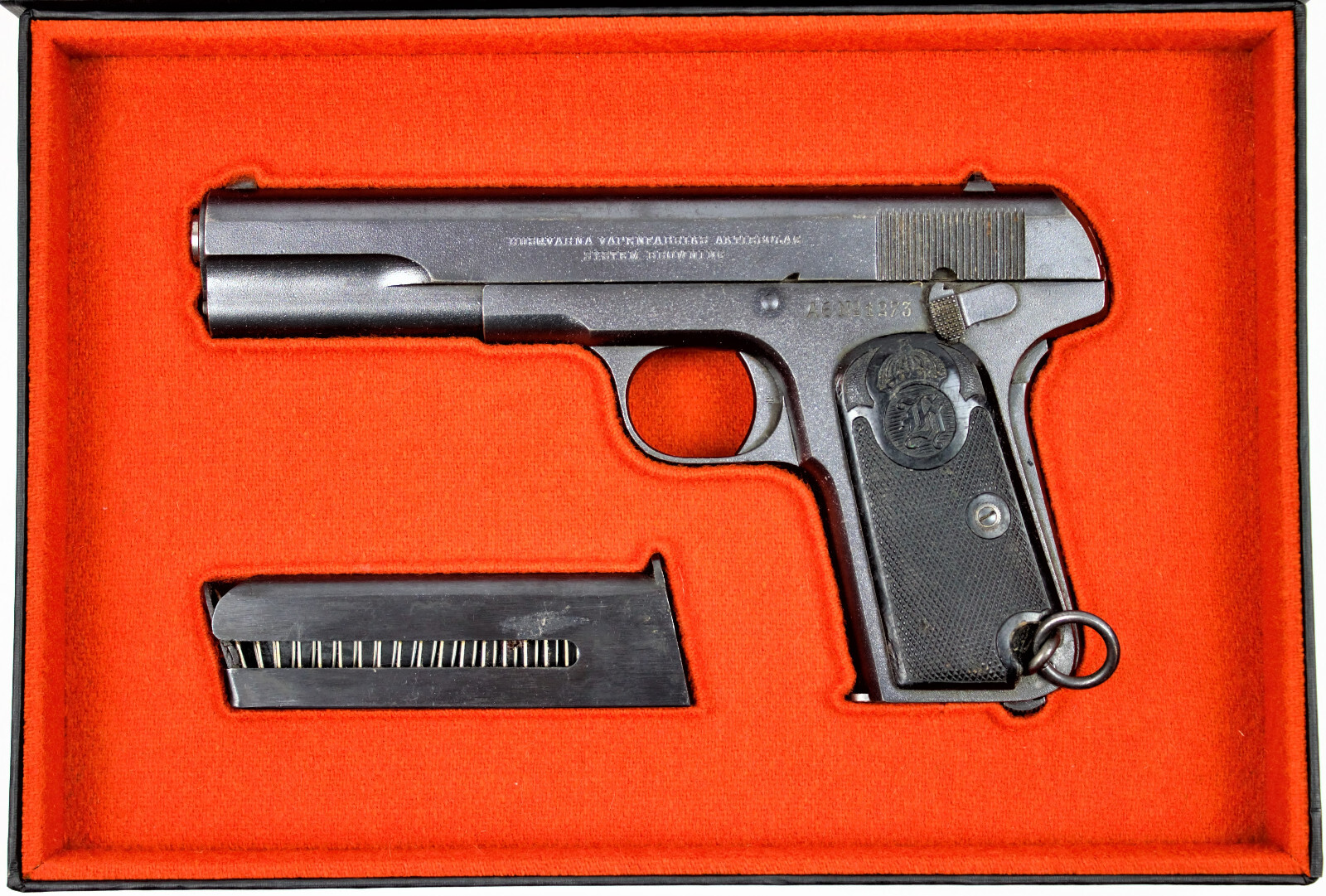 M1907 Rifle Mod PISTOL GUN PRESENTATION CUSTOM DISPLAY CASE BOX for HUSQVARNA m1907 M07 ...