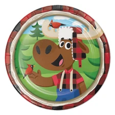 Lumberjack Moose Birthday Party Supplies Small Dessert Plates