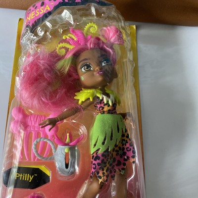 Cave Club Fernessa With Pet Ptilly, With Fun Plant, New Mattel Prehistoric Doll