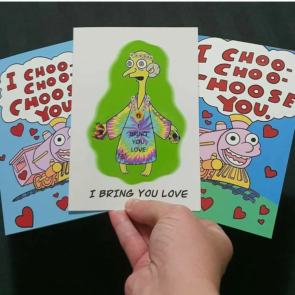 Simpsons - I CHOO CHOO CHOOSE YOU HAPPY VALENTINES - Replica Card - BRAND NEW - Image 2 of 2