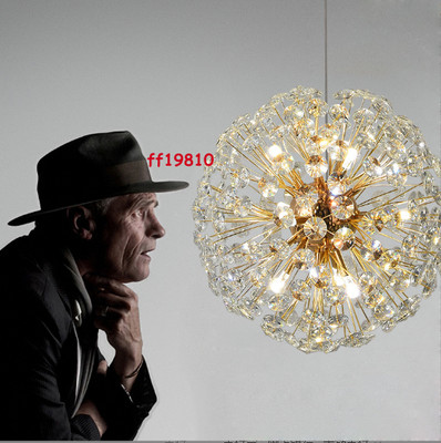 Modern Crystal Sphere Ball Dandelion Chandelier Flush Mount Ceiling Light Pendan
