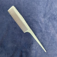 Vintage Blue Rat Tail Teasing Fine Tooth Styling Hair Comb Braid Texture USA 8".