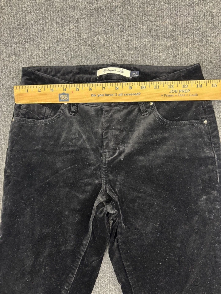 Pantalones de terciopelo Christopher azul para mujer 2 negros pierna recta elásticos 5 bolsillos Foto 3 de 4