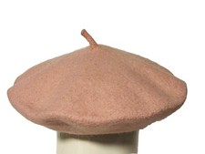 Janie and Jack Baby Girls Light Pink Beret Hat Wool Blend Beanie 0-6 Months EUC