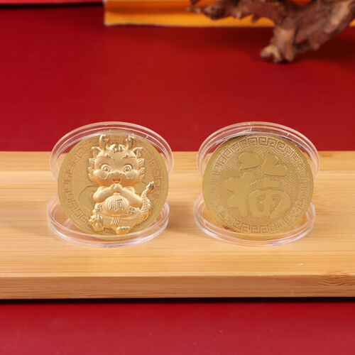 Year Of The Dragon Zodiac Commemorative Coins Metal Coin Collection Souvenir - Foto 1 di 22
