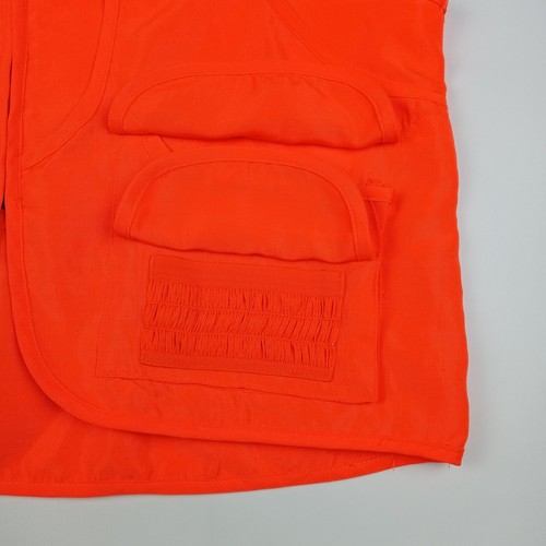 Master Sportsman Bird Hunting Vest Sleeveless Orange Men's Size Large Zip Up - Picture 3 of 8
