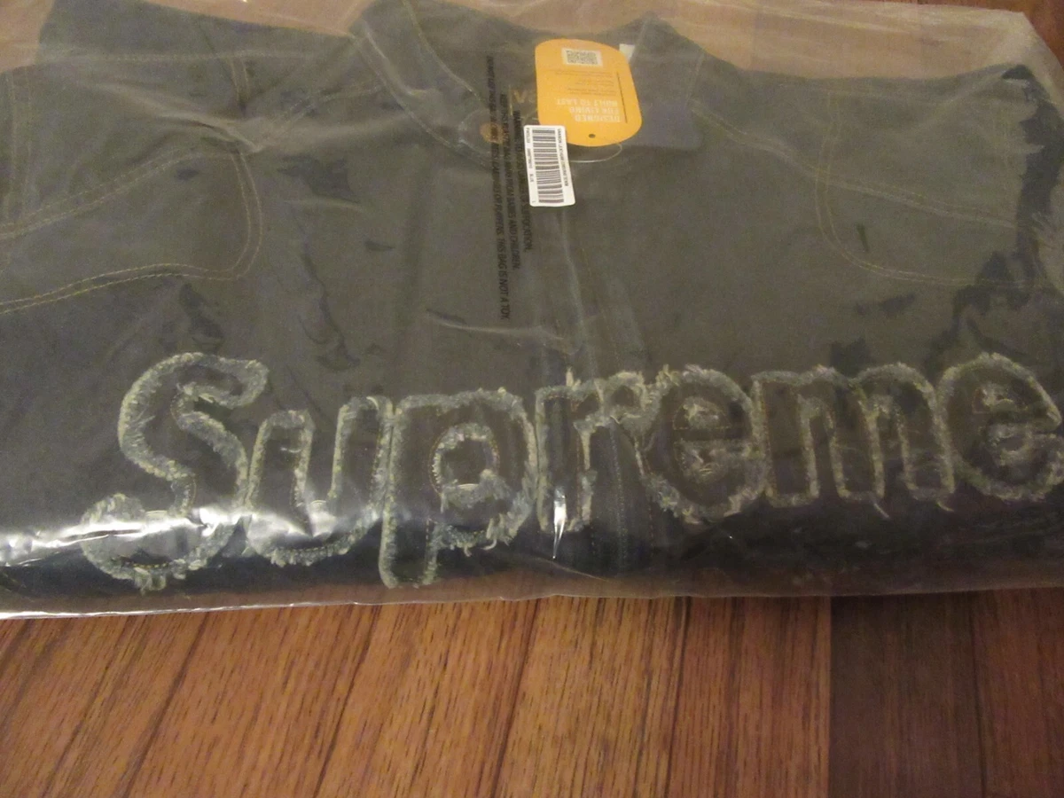Supreme Vanson Leathers Cordura Denim Jacket Size Large Blue FW22