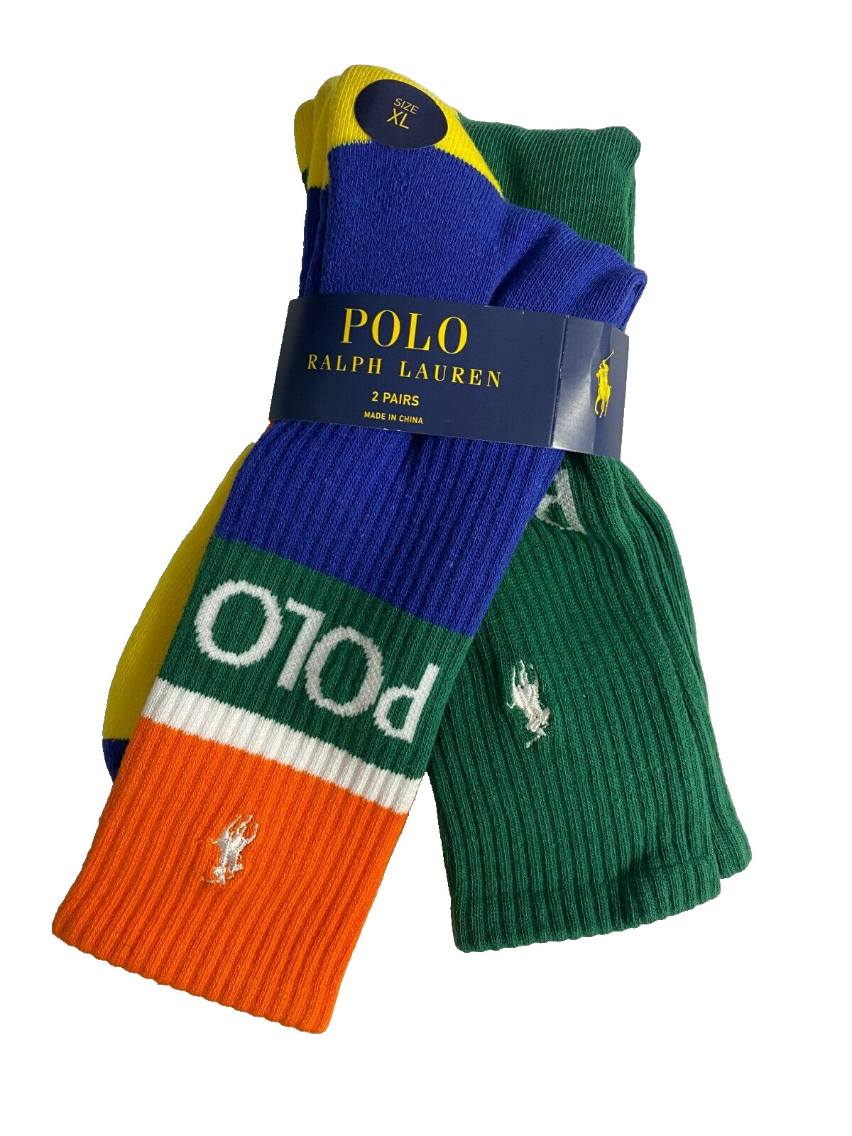Polo Ralph Lauren Socks Men Big Tall POLO PONY Color Block Socks 2 Pack NEW