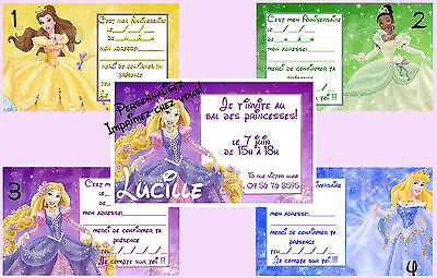 Carte Invitation Anniversaire Princesse Disney Raiponce Belle Personnalise Ebay