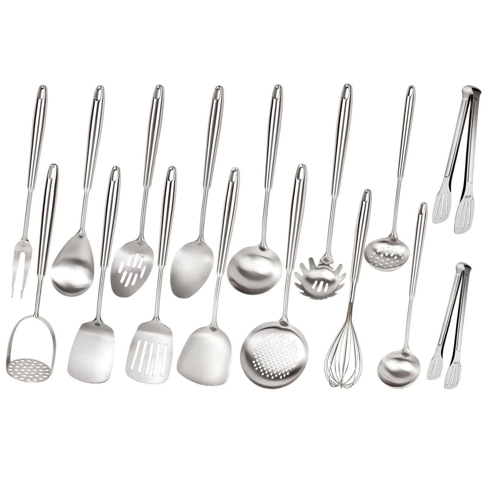 304 Stainless Steel Cooking Utensils Set, 16PCS Stainless Steel Kitchen Utens...