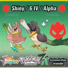 Farfetch'd ❗❗❗ Alpha Shiny ❗❗❗ Pokemon Legends ZA  ⚫ 6 IV 🟢 @ Any item
