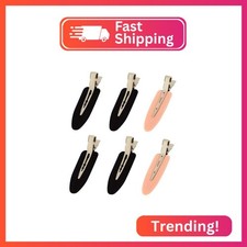 6 Pieces No Bend Hair Clips, No Crease Hair Clip for Hairstyling, Makeup Clips f
