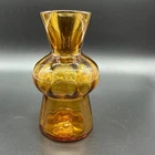 Vtg Blenko 704 Small Vase by Joel Myers Wheat Optic MCM Art Glass 1970s