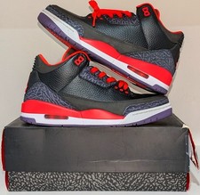 Size 9.5 Nike Air Jordan 3 III Retro Crimson 136064-005 Mens Shoes Purple Red
