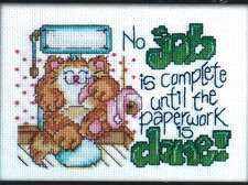 Design Works "Paperwork" Counted Cross Stitch Kit NIP bathroom