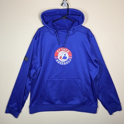 Evotech Eforce Baseball Tech Fleece Hoodie Hoody Pullover Blue Men's :arge L