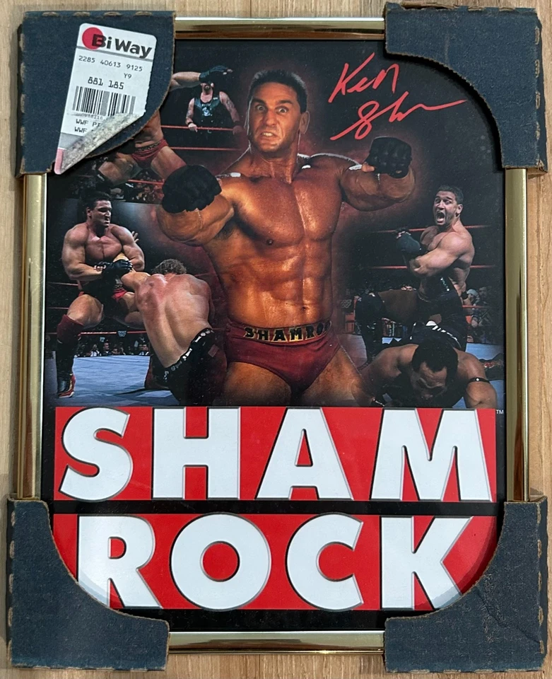Vintage WWF Ken Shamrock 8x10 Framed Photo – UFC Crossover Star - Image 1 of 1