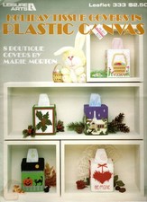 Leisure Arts 333 HOLIDAY TISSUE COVERS Plastic Canvas Pattern Leaflet